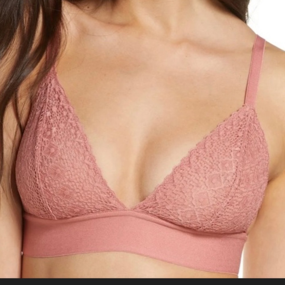 LIVELY Lace Bralette Dusty Rose Pink in Shell Bralette Size Small